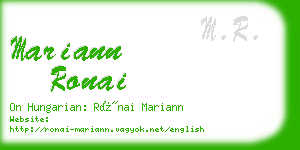 mariann ronai business card